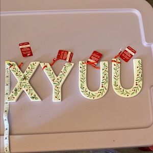 Festive Ceramic Letter Ornaments (4)